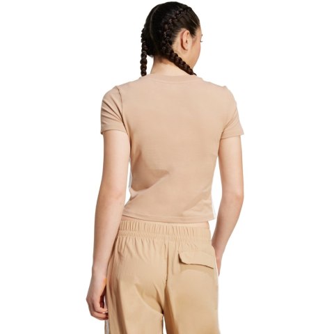 Koszulka damska adidas Essentials 3-Stripes Slim Baby beżowa JX7588 Koszulka damska adidas Essentials 3-Stripes Slim Baby beżowa JX7588
