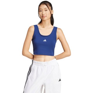 Koszulka damska adidas Essentials Small Logo Cotton Lifestyle Tank niebieska JC5939