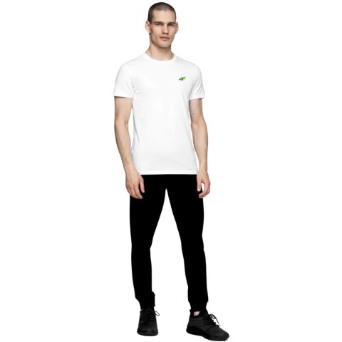 Koszulka męska 4F M3096 biała 4FWSS25TTSHM3096 10S Koszulka męska 4F M3096 biała 4FWSS25TTSHM3096 10S