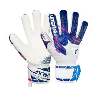 Rękawice bramkarskie Reusch Attrakt RE: Grip NC Junior biało-niebieskie 5572535 4310