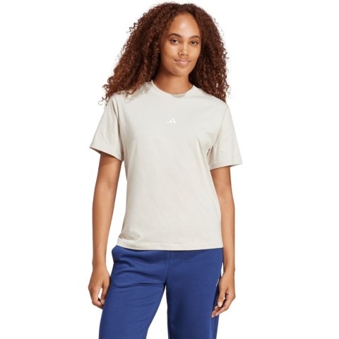 Koszulka damska adidas Essentials Small Logo Cotton beżowa JI6079