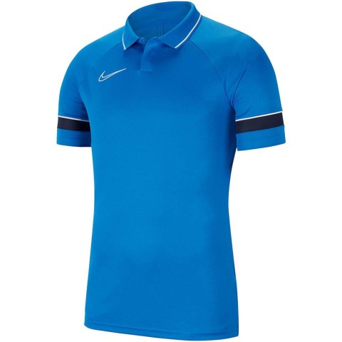 Koszulka męska Nike DF Academy 21 Polo SS niebieska CW6104 463