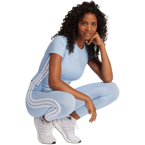 Legginsy damskie adidas Essentials 3-Stripes Cotton błękitne JE0070 Legginsy damskie adidas Essentials 3-Stripes Cotton błękitne JE0070