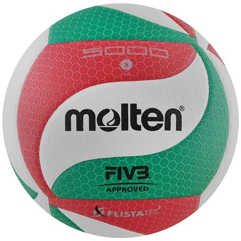 Piłka siatkowa Molten V5M5000 FIVB biało-czerwono-zielona Piłka siatkowa Molten V5M5000 FIVB biało-czerwono-zielona
