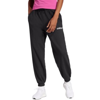Spodnie damskie adidas Essentials Linear French Terry Cuffed czarne JC5948