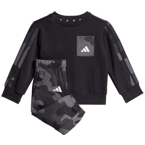Dres dla dzieci adidas Infinity Camo FL Set czarno-biały JW2456 Dres dla dzieci adidas Infinity Camo FL Set czarno-biały JW2456