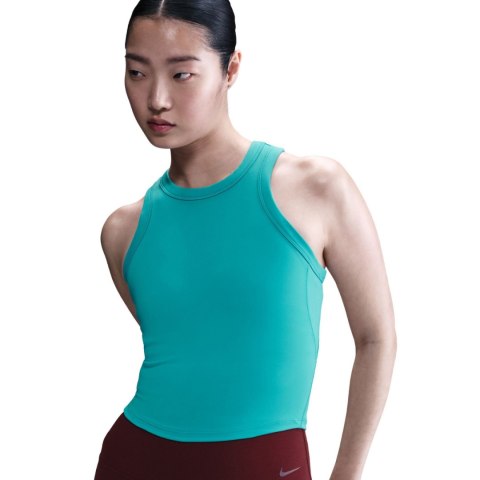 Koszulka damska Nike Dri-Fit One Fitted Crop turkusowa FN2806 345