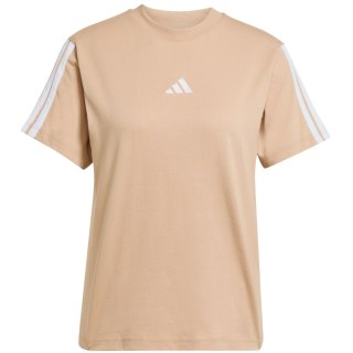 Koszulka damska adidas Essentials 3-Stripes Cotton beżowa JV7359