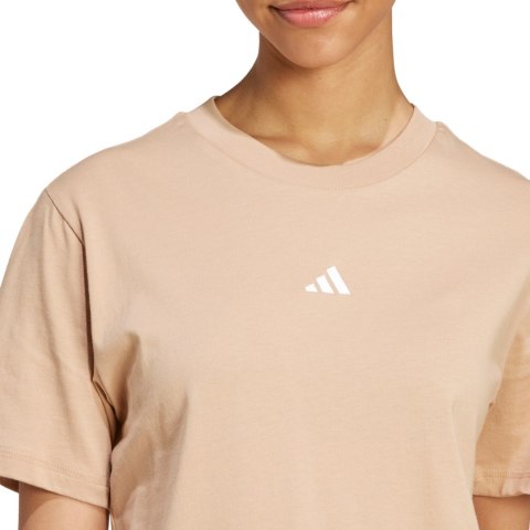 Koszulka damska adidas Essentials Small Logo Cotton beżowa JY4963 Koszulka damska adidas Essentials Small Logo Cotton beżowa JY4963