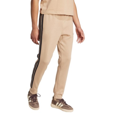 Spodnie męskie adidas Essentials 3-Stripes Fleece beżowe JX0712