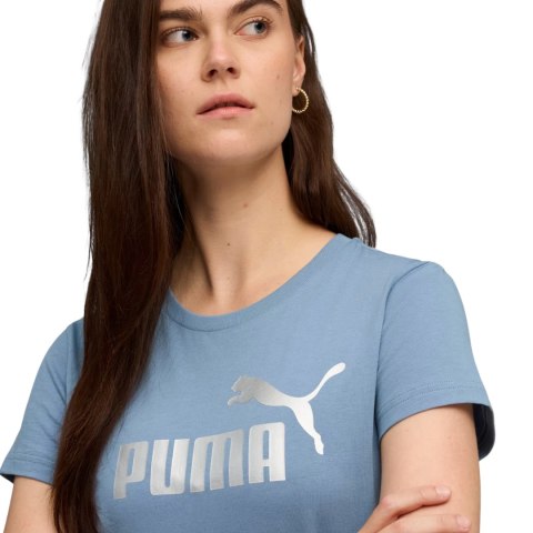 Koszulka damska Puma Ess Metallic No.1 Logo niebieska 631536 34