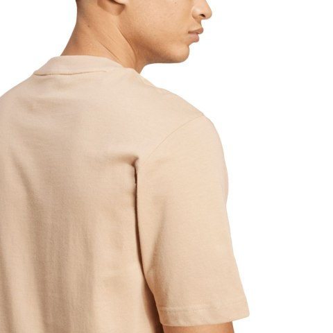 Koszulka męska adidas Essentials Small Logo Single Jersey beżowa JX5657