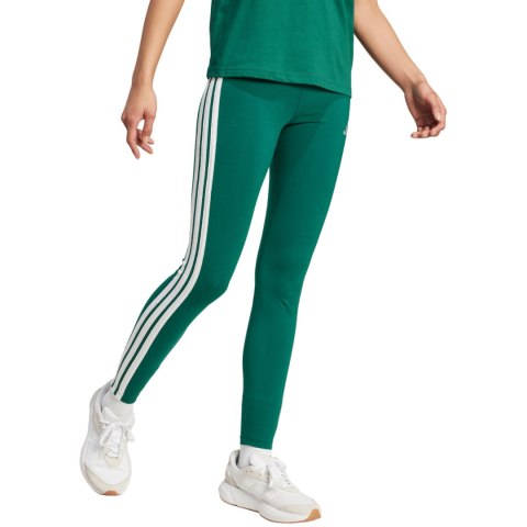 Legginsy damskie adidas Essentials 3-Stripes Cotton zielone KB7663
