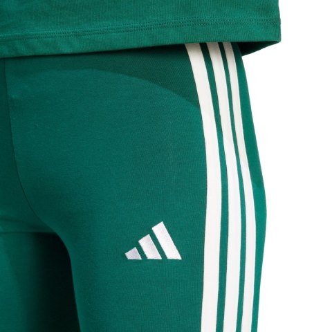 Legginsy damskie adidas Essentials 3-Stripes Cotton zielone KB7663