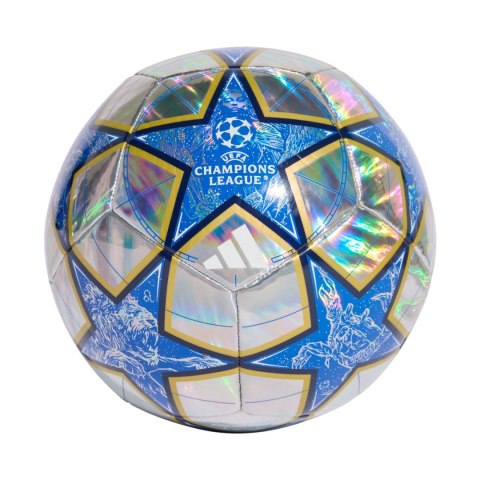 Piłka nożna adidas UCL Training 25/26 League Stage Foil srebrno-niebieska JP1549