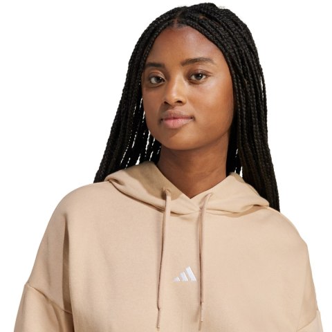 Bluza damska adidas Essentials Small Logo Feel Cozy Hoodie beżowa JV7310