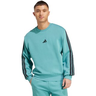 Bluza męska adidas Essentials 3-Stripes Fleece turkusowa JX0701