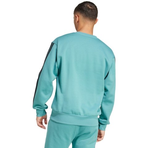 Bluza męska adidas Essentials 3-Stripes Fleece turkusowa JX0701