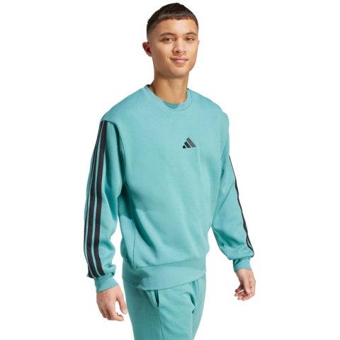 Bluza męska adidas Essentials 3-Stripes Fleece turkusowa JX0701
