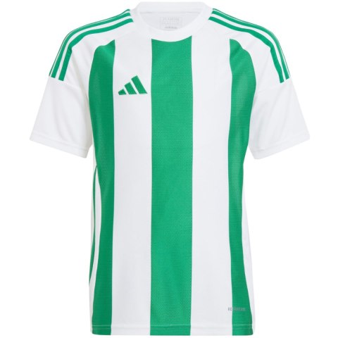 Koszulka dla dzieci adidas Striped 24 biało-zielona IW2138