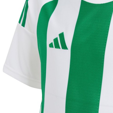 Koszulka dla dzieci adidas Striped 24 biało-zielona IW2138