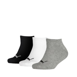 Skarpety Puma Kids Invisible 3P szare, białe, czarne 907374 08/1940100018