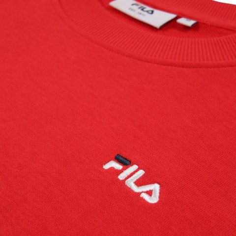 Bluza męska Fila Leverano Regular Crew Sweat czerwona FAM0876 30002