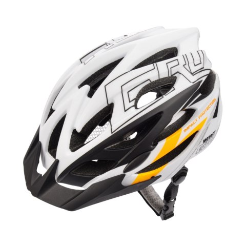 Kask Meteor Gruver L 58-61 cm biało-czarno-pomarańczowy 24752