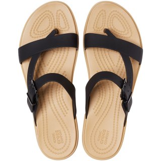 Klapki damskie Crocs Tulum Toe Post czarne 206108 00W