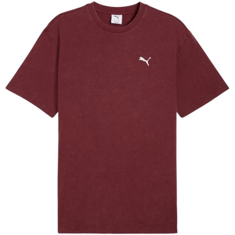 Koszulka męska Puma Ess Elevated Relaxed Wash Tee bordowa 688048 96