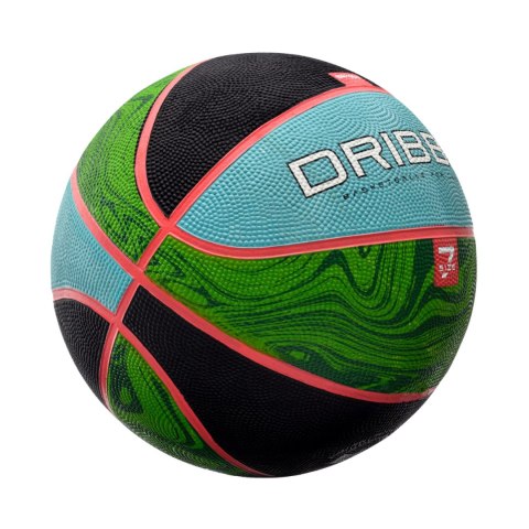 Piłka koszykowa Meteor Dribble niebiesko-zielono-czarna 07093