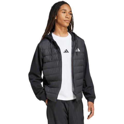 Kurtka męska adidas Essentials Climawarm Hybrid Down Hooded czarna KA5251