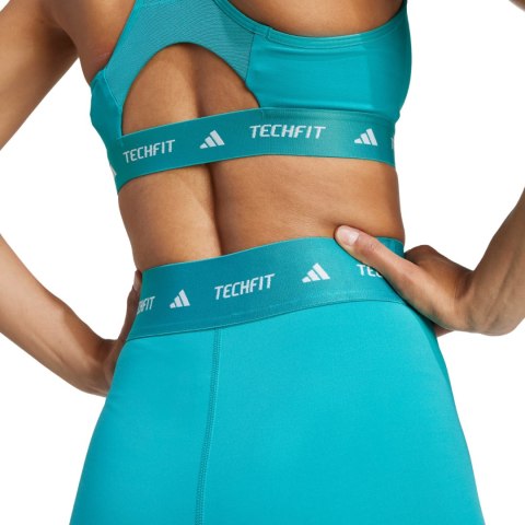 Spodenki damskie adidas Techfit turkusowe JW7561
