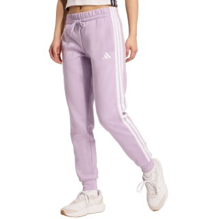 Spodnie damskie adidas Essentials 3-Stripes Fleece Slim różowe JY3097