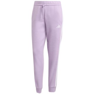 Spodnie damskie adidas Essentials 3-Stripes Fleece Slim różowe JY3097