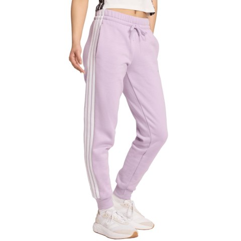Spodnie damskie adidas Essentials 3-Stripes Fleece Slim różowe JY3097