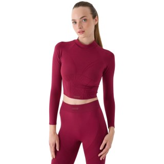 Koszulka damska 4F Longsleeve FNK F483 burgund 4FRAW24TFLOF483 60S