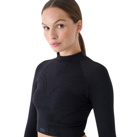 Koszulka damska 4F Longsleeve FNK F483 głęboka czerń 4FRAW24TFLOF483 20S