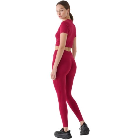 Legginsy damskie 4F FNK F389 burgund 4FRAW24TFTIF389 60S