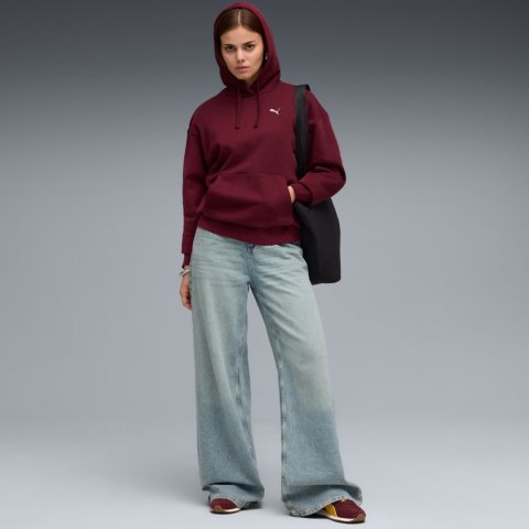 Bluza damska Puma ESS Comfort Hoodie FL bordowa 682385 96