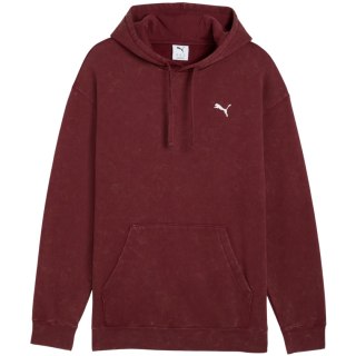 Bluza męska Puma ESS Elevated Relaxed Wash Hoodie bordowa 688049 96