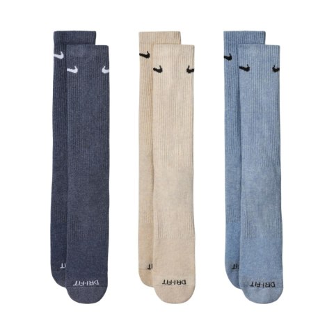 Skarpety Nike Everyday Plus Cushioned 3 pary ciemnoszare, beżowe, jasnoszare SX6888 901