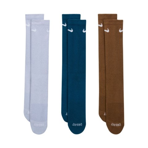 Skarpety Nike Everyday Plus Cushioned 3 pary fioletowe, niebieskie, brązowe SX6888 970