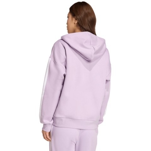 Bluza damska adidas Essentials 3-Stripes Full-Zip Fleece Hoodie fioletowa JY3080