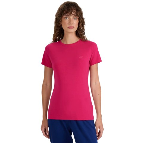 Koszulka damska 4F F2439 ciemny róż 4FWAW25TTSHF2439 53S