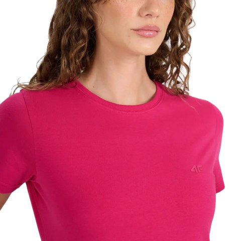 Koszulka damska 4F F2439 ciemny róż 4FWAW25TTSHF2439 53S