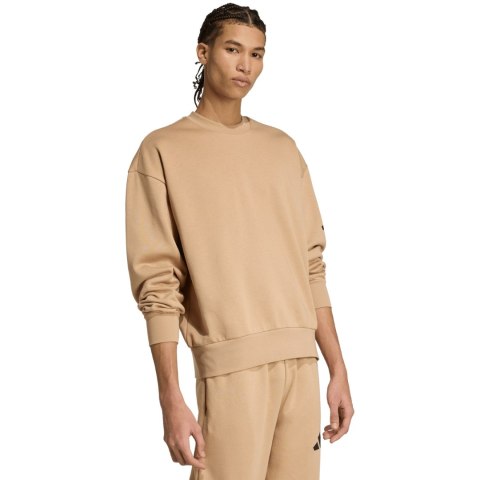 Bluza męska adidas Essentials Loose Fit 3 Bar Logo beżowa JX5668