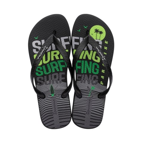 Klapki męskie Ipanema Graphics czarno-zielone 83532-AP253 Klapki męskie Ipanema Graphics czarno-zielone 83532-AP253