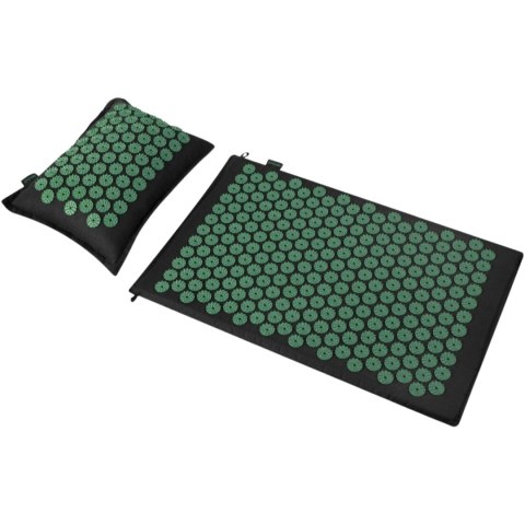 Mata do akupresury i masażu z poduszką Spokey Akumat czarno-zielona 944215