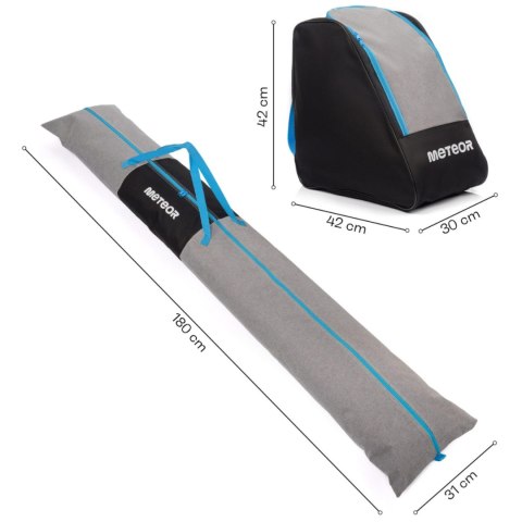 Zestaw narciarski Meteor Croma torba+pokrowiec szaro-czarny 17314